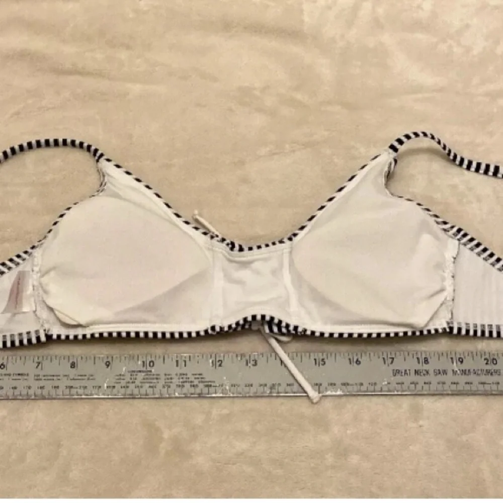 Xhilaration Black and White Striped Bikini Top